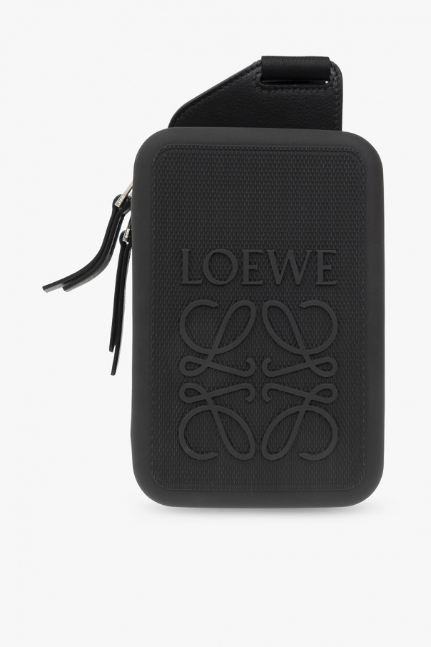 黒のレザーフラップバッグ　Loewe LOEWE ブラックレザー ショルダーバッグ、 - メルカリ